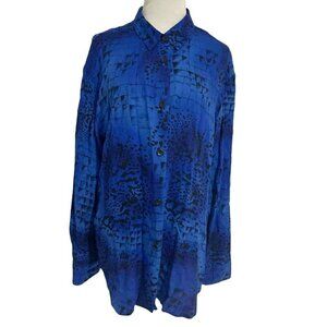 CM Shapes Size XL  Top Blouse Abstract Art to Wear Vintage